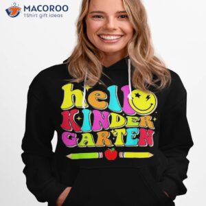 hello kindergarten retro back to school teacher student kids shirt hoodie 1