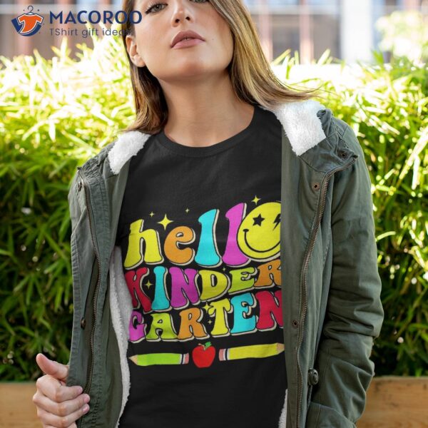 Hello Kindergarten Retro Back To School Teacher Student Kids Shirt