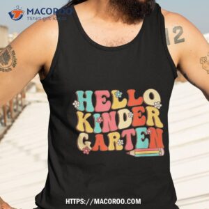 hello kindergarten retro groovy back to school first day shirt tank top 3