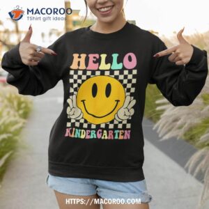 hello kindergarten retro hippie back to school teachers kids shirt sweatshirt