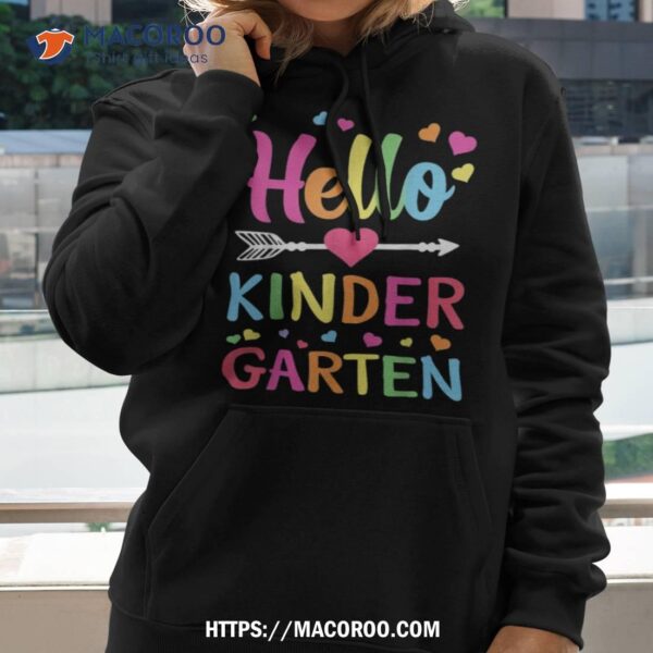 Hello Kindergarten Team Kinder Back To School Teacher Kids Shirt