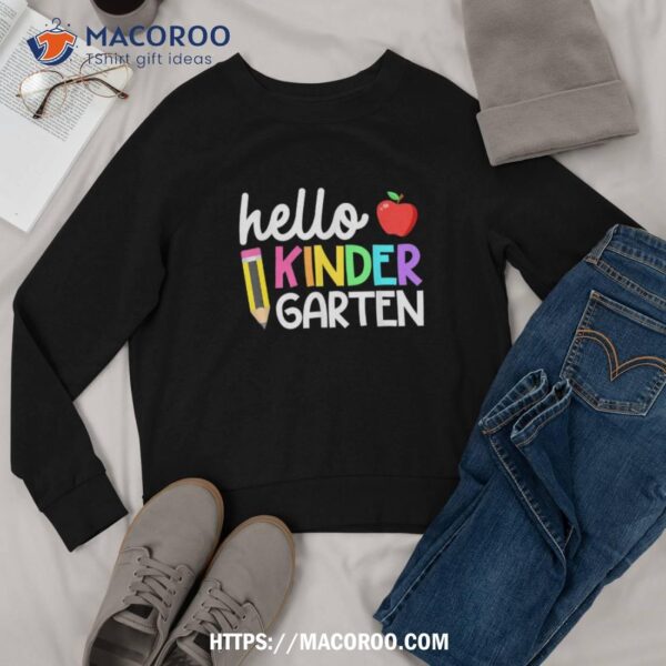 Hello Kindergarten Team Kinder Back To School Teacher Kids Shirt