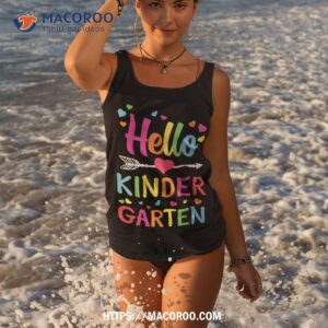 hello kindergarten team kinder back to school teacher kids shirt tank top 3