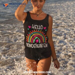 hello kindergarten team squad back to school teachers kids shirt tank top