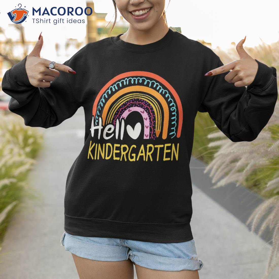 Hello Kindergarten Team Teacher Back To School Rainbow Kids Shirt Hello Kindergarten Team Teacher Back To School Rainbow Kids Shirt