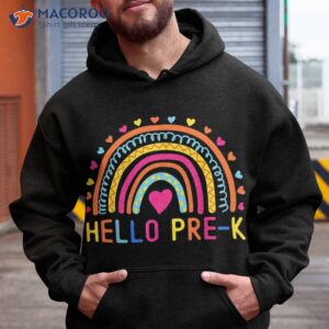 hello pre k rainbow preschool teachers kids back to school shirt hoodie