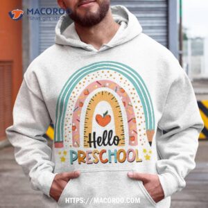 Hello Preschool Boho Rainbow Teacher Back To School Shirt