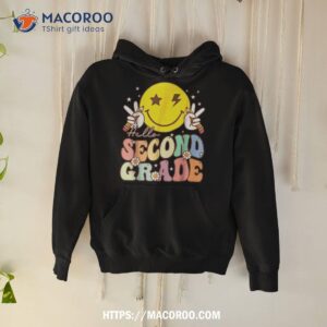 hello second grade funny face 2nd back to school shirt hoodie