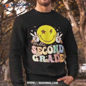 hello second grade funny face 2nd back to school shirt sweatshirt