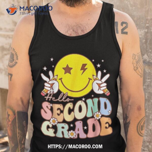 Hello Second Grade Funny Face 2nd Back To School Shirt