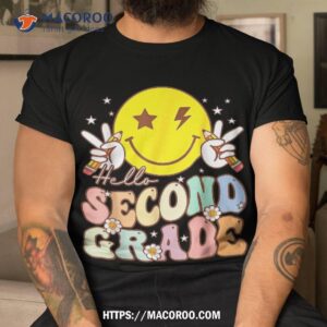 hello second grade funny face 2nd back to school shirt tshirt