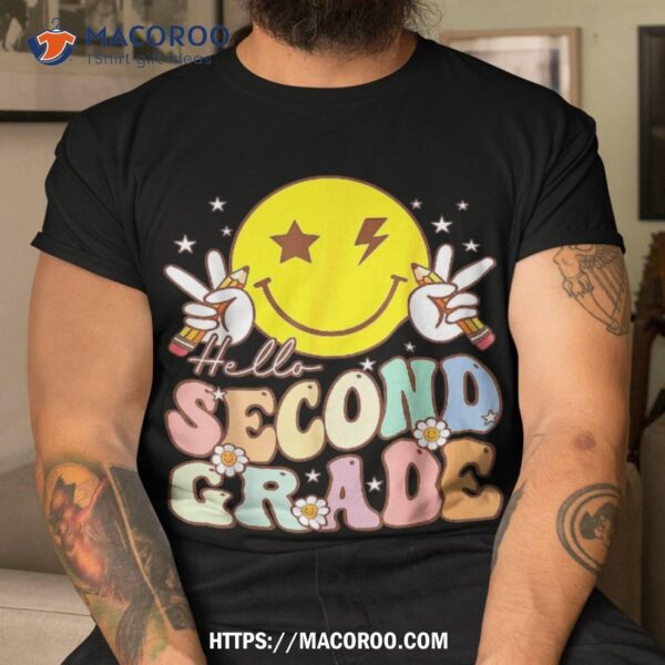 Hello Second Grade Funny Face 2nd Back To School Shirt