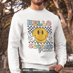 hello second grade retro smile team 2nd back to school shirt sweatshirt