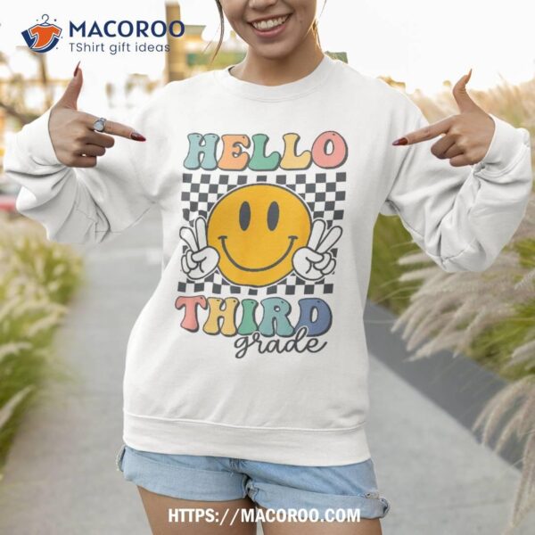 Hello Third Grade Retro Smile Team 3rd Back To School Shirt