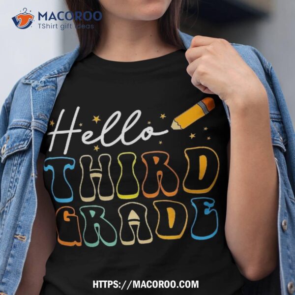 Hello Third Grade Team 3rd Back To School Teacher Kid Shirt