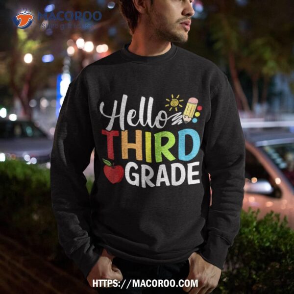 Hello Third Grade Team 3rd Grade Back To School Teacher Kid Shirt