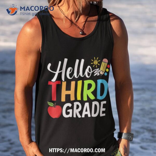 Hello Third Grade Team 3rd Grade Back To School Teacher Kid Shirt