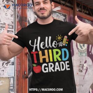 Hello Third Grade Team 3rd Grade Back To School Teacher Kid Shirt