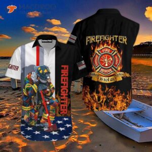 Heroic Firefighter Hawaiian Flag Shirts