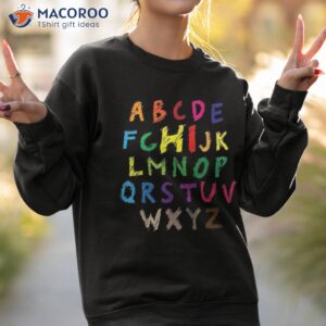 Hi Alphabet Back To School Letters Kid Teacher Gift Shirt 2 hi alphabet back to school letters kid teacher gift shirt sweatshirt 2