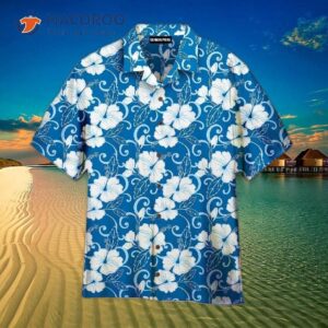 Hibiscus Blue Hawaiian Flower Shirts
