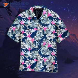 hibiscus floral blue tropical pattern hawaiian shirts 1