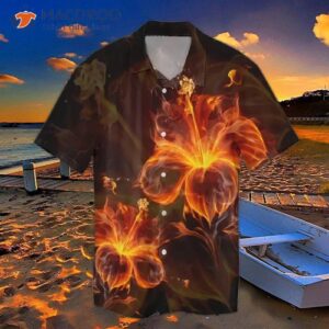 hibiscus print polynesian hawaiian shirt 0