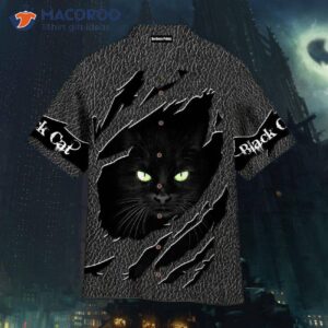 Hidden Black Cat And Grey Hawaiian Shirts