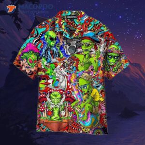 Hippie Alien Peace Life All-over Pattern Hawaiian Shirts