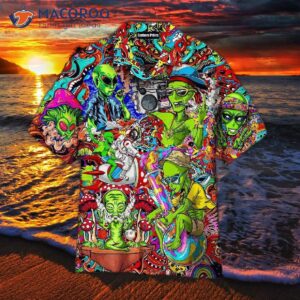 Hippie Alien Peace Life All-over Pattern Hawaiian Shirts