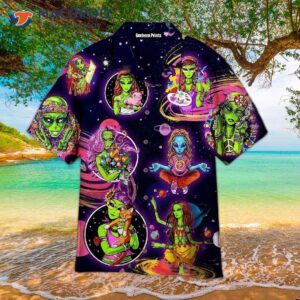 Hippie Alien Universe Hawaiian Shirt