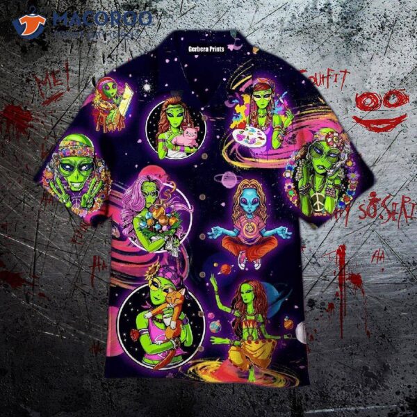 Hippie Alien Universe Hawaiian Shirt