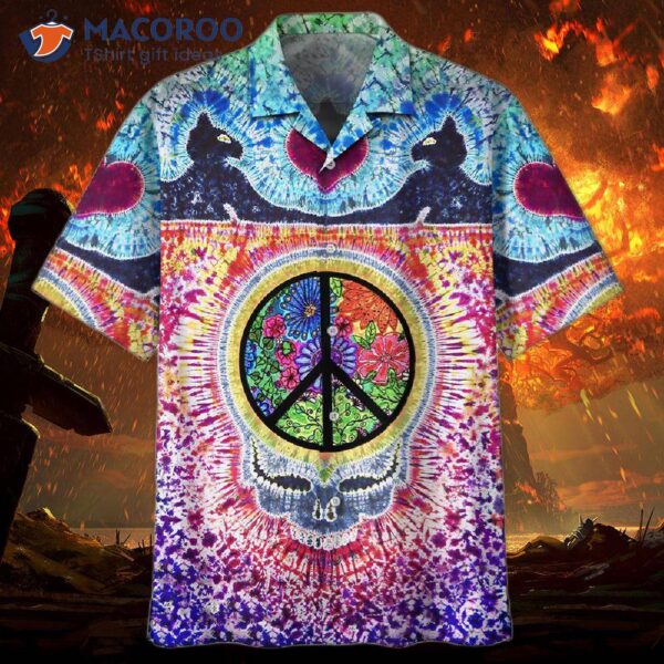 Hippie Beach Skull Flower Hawaiian Shirts