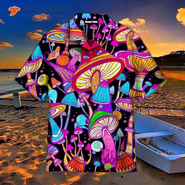 Hippie-colored Mushroom-patterned Hawaiian Shirts