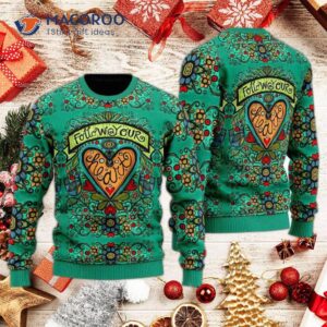 Hippie Follow Your Heart Ugly Christmas Sweater