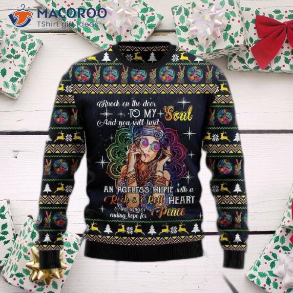 Hippie Girl Ugly Christmas Sweater