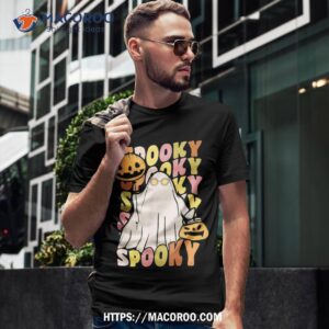 hippie halloween funny ghost groovy spooky vibes vintage shirt halloween party favors for adults tshirt