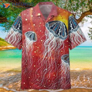 hippie jellyfish hawaiian shirt 0