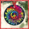 Hippie, Let It Be Christmas Ceramic Ornament