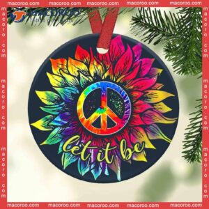 Hippie, Let It Be Christmas Ceramic Ornament