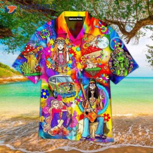 hippie love life peace style hawaiian shirts 1
