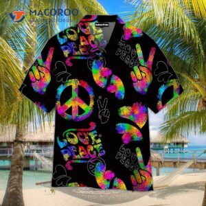 Hippie Love, Peace, And Colorful Hawaiian Shirts From Hawaii.