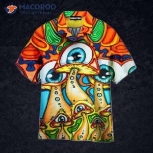 Hippie Mushroom And Eye-colored Pattern Hawaiian Shirts