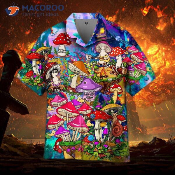 Hippie Mushroom Magic Kingdom Colorful Hawaiian Shirts