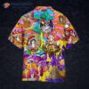 Hippie Mushroom Skull Peace Life Hawaiian Shirts