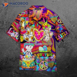 Hippie Peace Bunny Love Easter Day Hawaiian Shirts