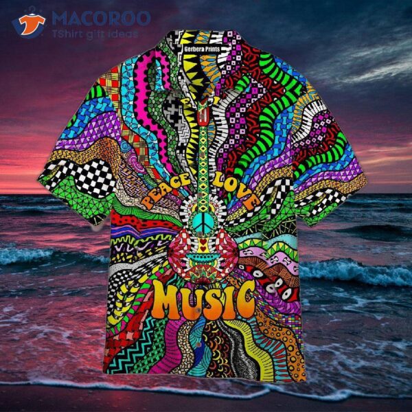 Hippie Peace, Love, And Music Hawaiian Shirt