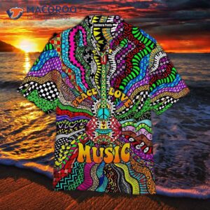 Hippie Peace, Love, And Music Hawaiian Shirt