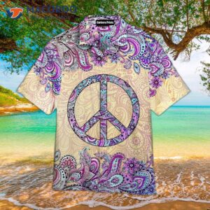 hippie peace symbol hawaiian shirts 1