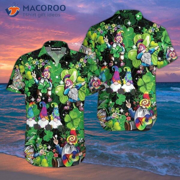 Hippie Saint Four-leaf Clover Green Hawaiian Shirts